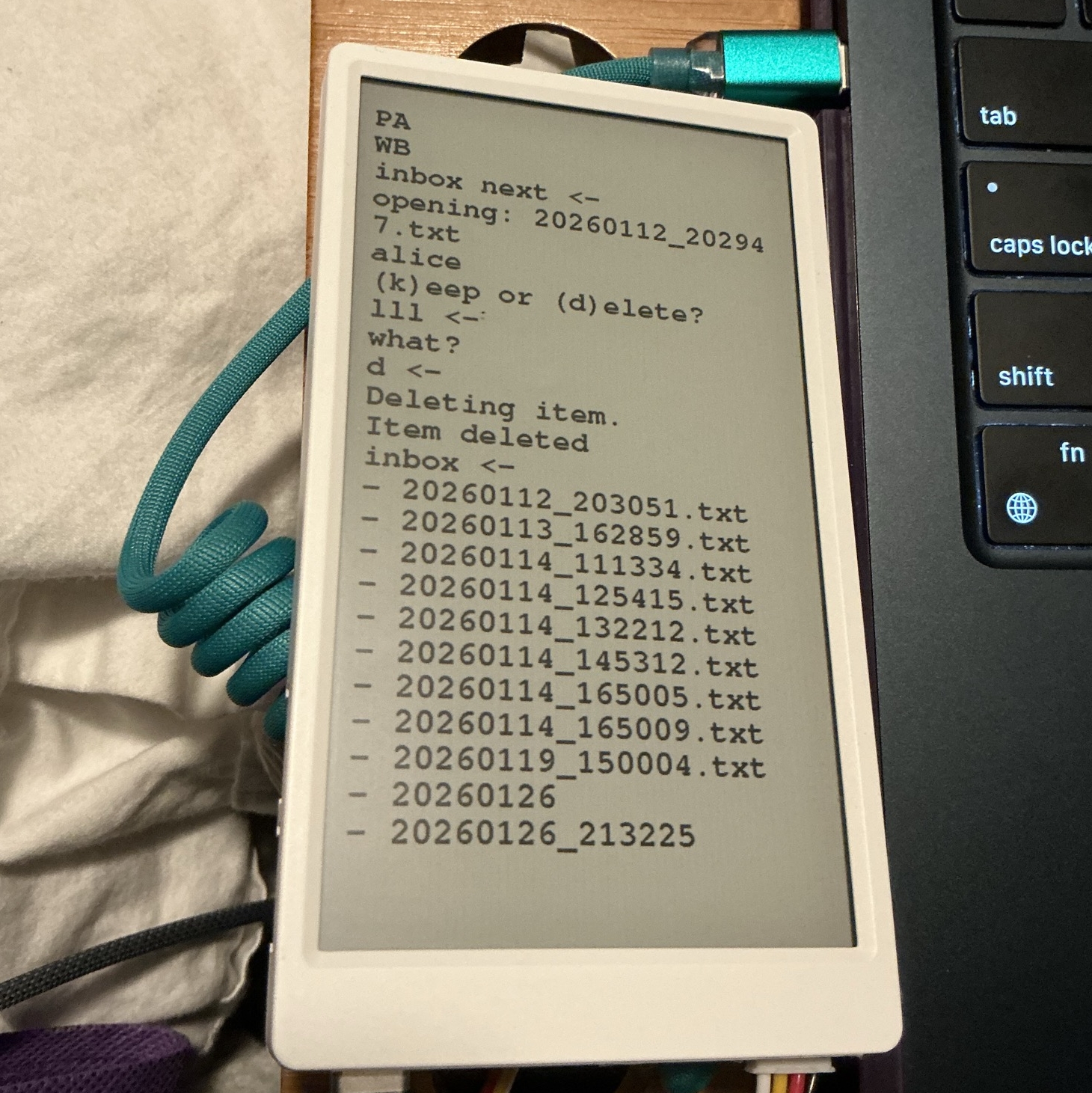 On the screen you can see me processing items in my inbox.