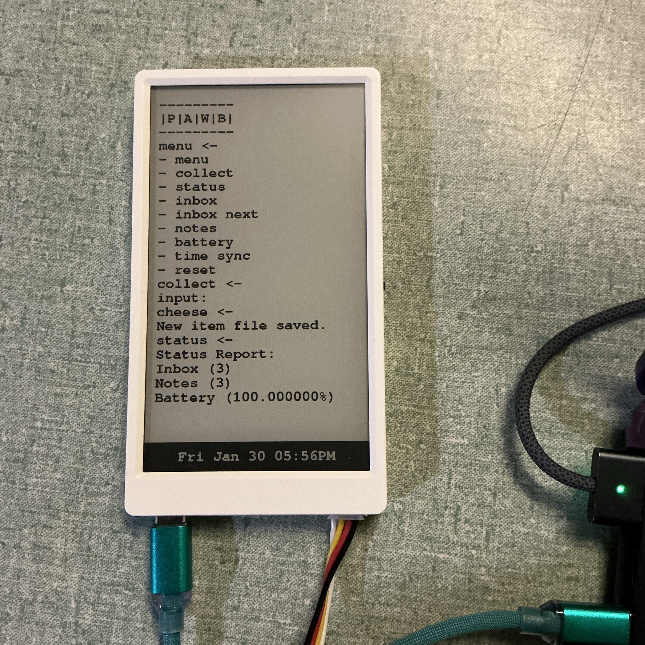 my device with the described output