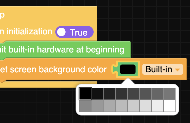 a screen shot of the color pallet on UI Flow 2